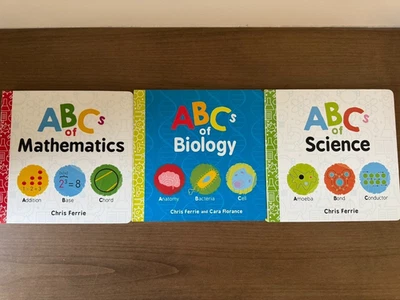 Baby University 3 Book Lot Chris Ferrie - STEM ABC's Physics Math Space Science - Image 1 of 4