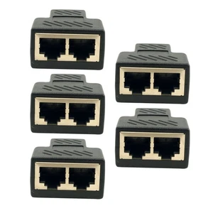 5 Pcs Network Tee Splitter Adapter Converter Ethernet Extender Cable Splitters - Afbeelding 1 van 12