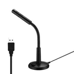USB Mini Computer Microphone Condenser Recording Mic w/ Stand PC Desktop Laptop - Photo 1/13