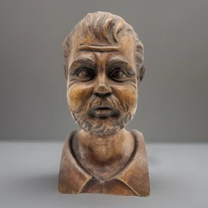 Handgeschnitzte Holz Buchstütze Figur, Sancho Pansa von Don Quijote Buch, Dekor - Bild 1 von 9