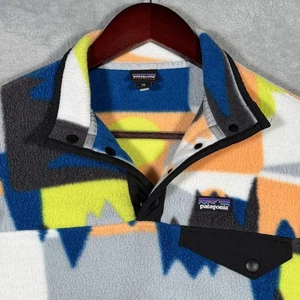 Patagonia Pullover Boys XS 5-6 Frontera Endless Blue Synchilla Snap-T Fleece - Picture 1 of 9