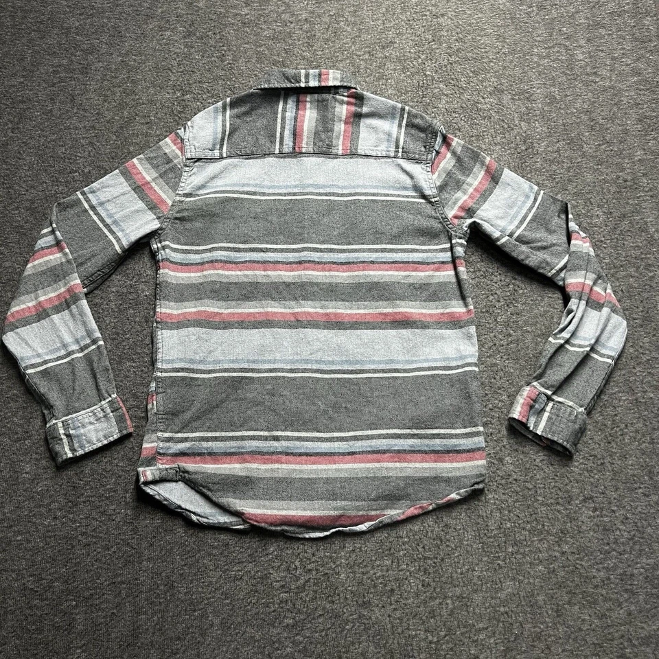 Camisa Aeropostale Franela Para Hombre Talla Pequeña Gris Rayas Ligera Botón Foto 1 de 4