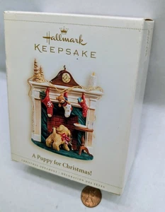 .Hallmark Keepsake Ornament.A PUPPY for Christmas.Fireplace Stocking.mutt.dog. - Picture 1 of 4