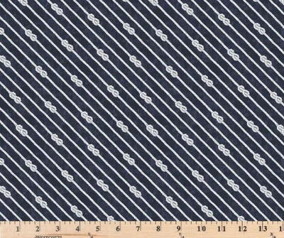 Bon Voyage Navy Perfect Knots 对角线条纹 CX10846-NAVY 织物 半码 — 第 1/4 张图片
