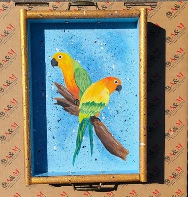 手绘彩色有趣鸟盘 — 第 1/3 张图片