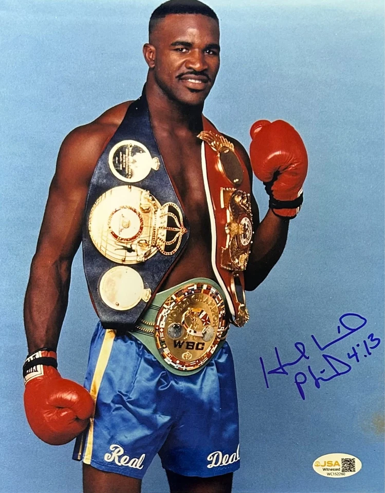 EVANDER HOLYFIELD AUTOGRAPHED 8x10 PHOTO JSA AUTHENTICATED #1 - Image 1 of 1