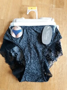 3 Pair Women's SECRET TREASURES Intimates Lace Back Cheeky & Solids M Medium NEW - Picture 1 of 5
