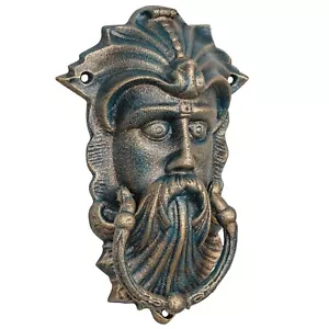 Door knocker viking face figure iron antique style 25cm  - Picture 1 of 7