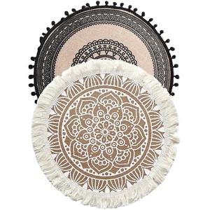 Alfombrilla de mesa de yute tejida - Almohadillas de comedor grandes naturales duraderas resistentes al calor - Imagen 1 de 6