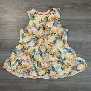 Top sin mangas floral Anthropologie Floreat para mujer talla 6 con cordones multicolor - Imagen 1 de 12