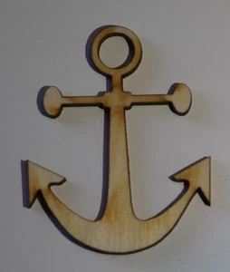 (3) 2 Inch x 1.6 Inch Anchor Nautical Craft Project Wood Cutout ANCHOR1 - Picture 1 of 1