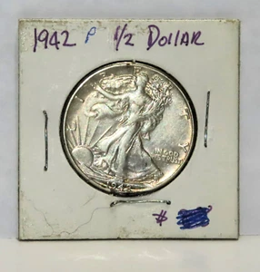 1942 P Liberty Walking Half Dollar - 90% Silber - kostenloser Versand - Bild 1 von 2