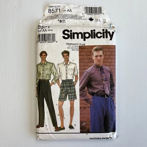 Simplicity Sewing Pattern 8571 Button Front Shirt Pleated Pnts Size 38-44 Men FF - Picture 1 of 3