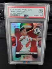2018 Panini Prizm World Cup Christian Cueva Silver Prizm #295 Perú PSA 9