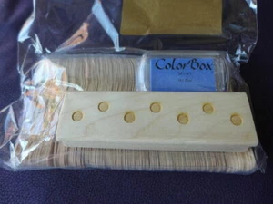 Dress My Cupcake Wood Spoons 3.75" Pkg 100 w Sky Blue Ink Pad & Dots Stamp - Picture 1 of 6