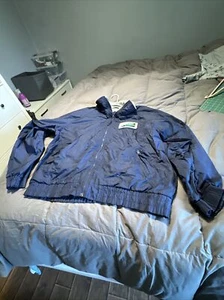 Corky’s Pest Control Blue Zip Winter Jacket Xl Port Authority 27x29 Long - Picture 1 of 8