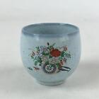 Japanese Kutani Ware Ceramic Teacup Vtg Yunomi Flower Design Pottery Tc390