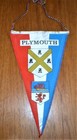 VINTAGE 1970's PLYMOUTH DEVON DOUBLE SIDED SOUVENIR CLOTH PENNANT FLAG