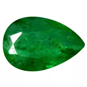 Piedra preciosa esmeralda espléndida corte de pera (6 x 4 mm) verde (sin calefacción) de 0,22 quilates - Imagen 1 de 1