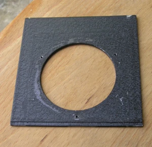 early Linhof Lens board panel 64mm hole 105.8 x 107.7 compur 3 - Picture 1 of 3