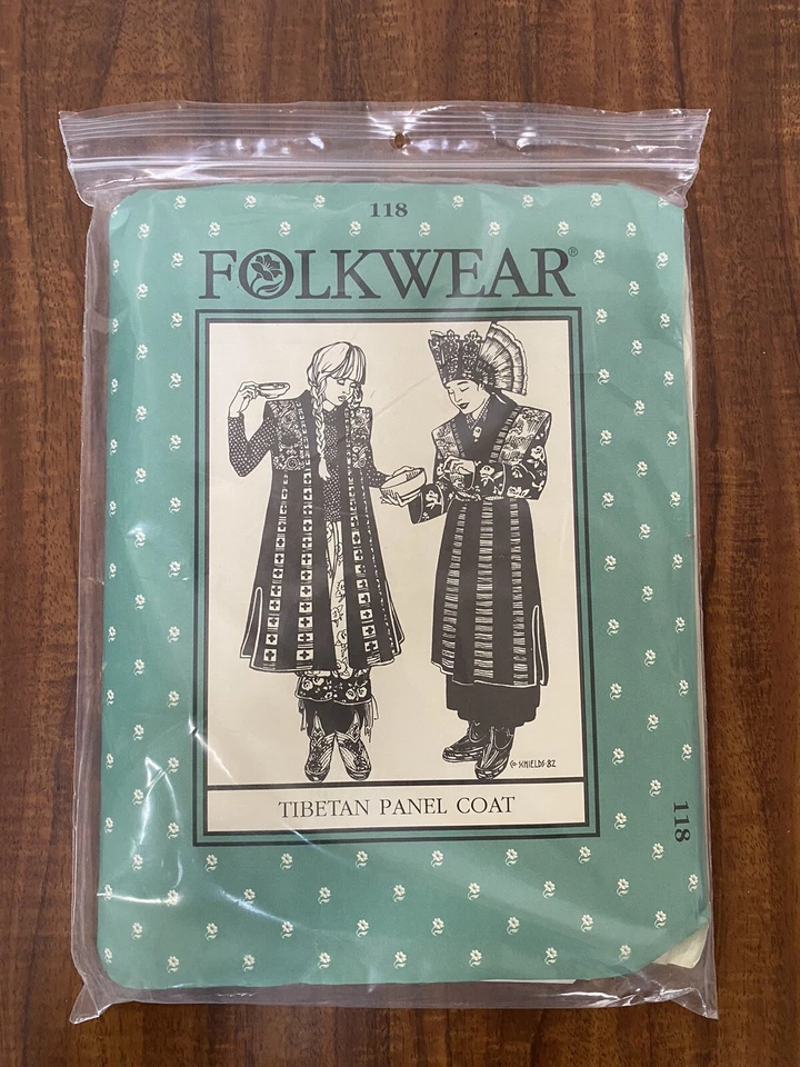 Folkwear Tibetan Panel Coat Long Vest Sleeveless 6-18 Sewing Pattern 118 Uncut