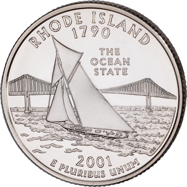 2001 S RHODE ISLAND PROOF 90% Silver STATE QUARTER - Image 1 of 1
