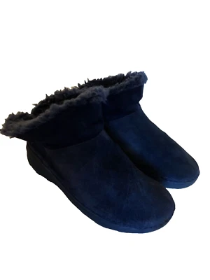 Botines FITFLOP Azul Gamuza Cuero Oveja Tonificación Cuña EE. UU. 6 USADOS EN EXCELENTE CONDICIÓN Foto 1 de 4
