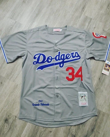 Fernando Valenzuela #34 Gray Los Angeles Dodgers Jersey Cover