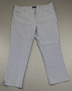 7th Ave New York & Company Design Studio Striped Capri Pants Womens Size 14 - Picture 1 of 9