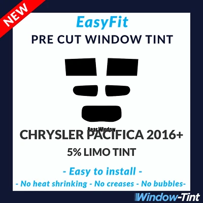 EasyFit Static Pre Cut Window Tint For Chrysler Pacifica 2016 5% Limo Rear - Image 1 of 3