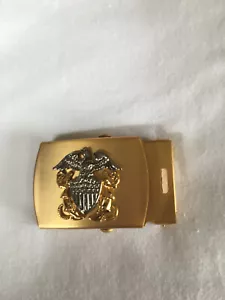 US Naval Officer Brass Belt Buckle - Picture 1 of 1