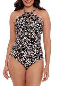 Embrace Your Curves Miracle Marken Badeanzug Einteiler Leopardenmuster Gr. XL 16-18 - Bild 1 von 17