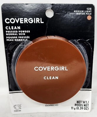 NEW CoverGirl Clean 135 Medium Light Pressed Powder for Normal Skin 0.39oz - Image 1 of 2