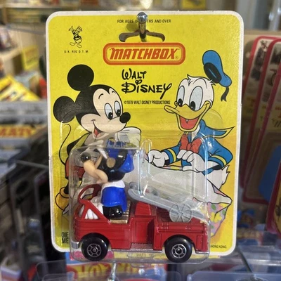 MATCHBOX DISNEY MICKEY MOUSE1979 DIECAST ORIGINAL PACKAGING Fire Truck HONG KONG - Image 1 of 4