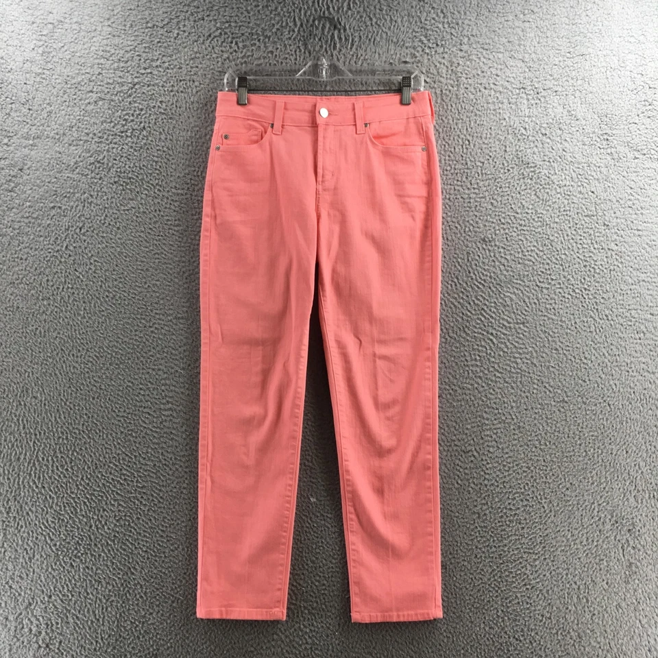 NYDJ Ankle Jeans Womens 6 Pink Cotton Blend Mid Rise Zip Fly 5 Pockets Casual - Image 1 of 4