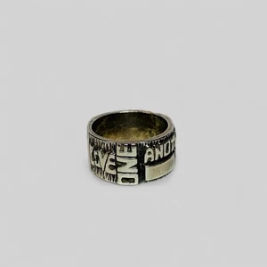 Sterling 925 Silver Love One Another John 13:34 Men's Band Ring Sz 9.25 - Picture 1 of 6