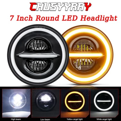 2件装适用于福特Maverick 1970 - 1977 7英寸圆形LED车头灯套件高光束 — 第 1/4 张图片