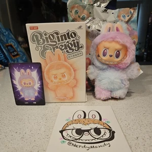 🩵💜 AUTHENTIC PopMart Labubu V3 Big Into Energy - LUCK - NEW OPEN BOX & BAG - Picture 1 of 11