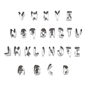 Plätzchenausstecher Alphabet A - Z 26Stk Edelstahl - Paderno - Buchstabenformen - Bild 1 von 4