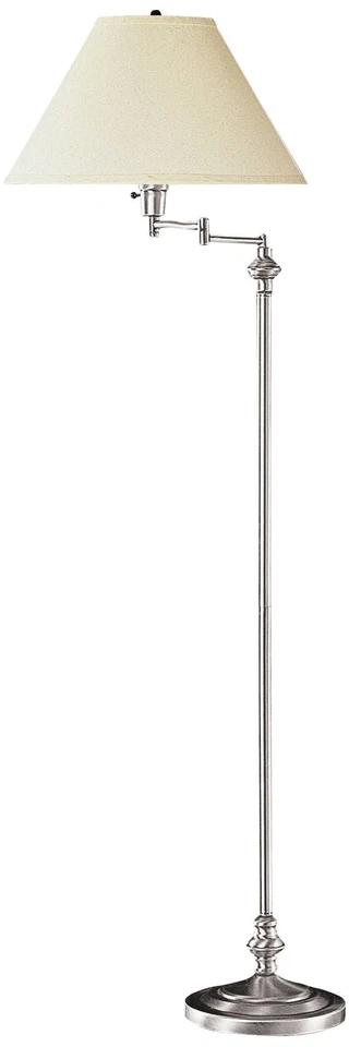 Lámpara de pie Cal Lighting Bellhaven 59" acero cepillado brazo oscilante Foto 1 de 1