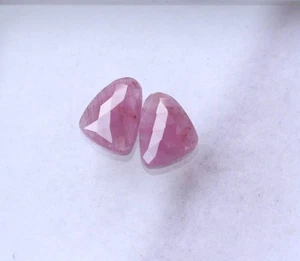 Natural Ruby Gemstone Ruby Rose Cut Faceted Cab Pair Loose Making Jewelry10X9MM - Picture 1 of 4