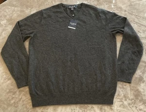 NWT Jos. A. Bank Reserve Collection Large Charcoal Grey Cashmere V-Neck Sweater - Picture 1 of 7