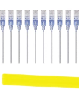 SlimRun Cat6A 30AWG 1ft Ethernet Patch Cable 10 Pack Snagless Design - Picture 1 of 5