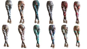 Womens Printed Colorful Stretch Slim Skinny Leggings Pants K7761 M/L to XL/XXL - Picture 1 of 13