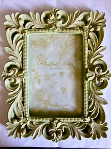Vintage Sheffield Home Sage, Green Heavy Sculpted Photo Frame 9”x7” (4”x6”) - Picture 1 of 11