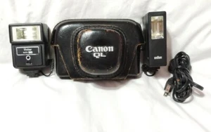 Canon Kamera Canonet QL25 Vintage und zwei Blitzgeräte alle für Teile oder Reparatur ungetestet - Bild 1 von 14