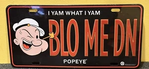 Vintage Popeye I YAM WHAT I YAM Sign Plate Official License Plate American - Picture 1 of 4