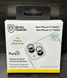 Bodyguardz Tempered Glass Camera Protector for iPhone 15 / 15 Plus - GLITTER - Picture 1 of 2