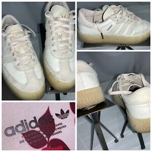 Adidas Samba Sambarose Sz 5 Women White Leather Floral Insole YGI F0S-83