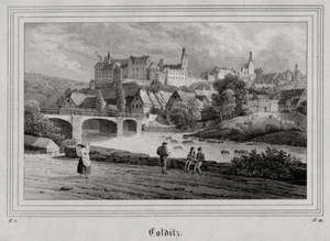 Colditz. Gesamtansicht. Lithographie aus Saxonia um 1840 - Picture 1 of 1